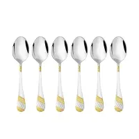 Luxury 6-Piece Golden Stainless Steel Tea Spoon Set – Elegant & Durable