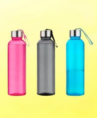 Plastic Water Bottle Set with Steel Finish Cap