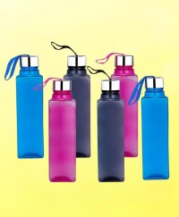 Exclusive Edition Plastic Water Bottle Set with Steel Finish Cap