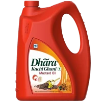 Dhara Kachi Ghani Mustard Oil, 5 L