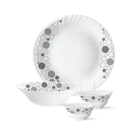 Larah by Borosil Luna Silk Series Opalware Dinner Set | 19 Pieces