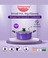 Navrang 2.5L Nonstick Stewpan 200 with Glass Lid