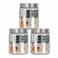 Gpet 3pcs Silver Line jar set