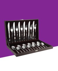 24 Piece Stainless Steel Premium Cutlery Set with Gift Box, Neo Design