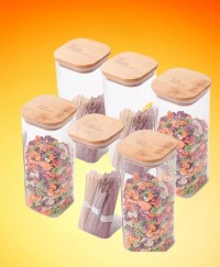 Borosilicate Glass Jars with  Bamboo Lids