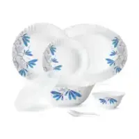 Larah by Borosil Twilight Silk Series Opalware Dinner Set | 47 Pieces