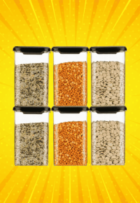 Faverito Square Airtight Plastic Kitchen Storage Container 500 Ml (Set of 12)