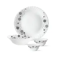 Larah by Borosil Luna Silk Series Opalware Dinner Set | 19 Pieces
