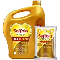 Saffola Gold Edible Oil, 5 L (Get 1 L Pouch Free)