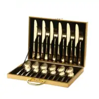 24 pcs Stainless Steel Rose Gold Cutlery